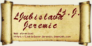 LJubislava Jeremić vizit kartica